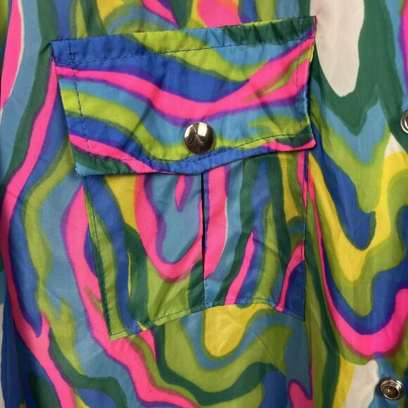 Psychedelic Mod Jacket Vintage 60s Nortex Medium‎ Windbreaker Pop Art USA Made - Picture 3 of 6